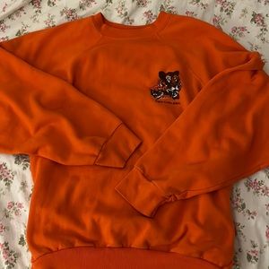 Orange oversized tiger cubs crewneck